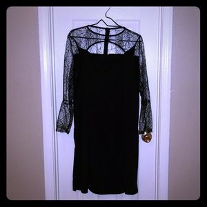 Goth Pinup Spiderweb Sleeve Dress Large